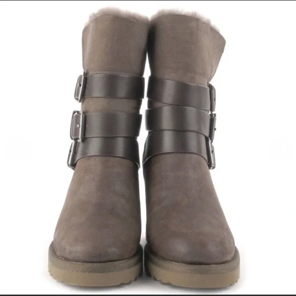 Ash Yes Shearling-Cuff Wedge Boot Topo Size 40 - Picture 6 of 14